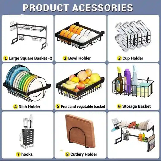 Black Iron Plates & Dish Holder | Falcon Store Kitchen Organizer